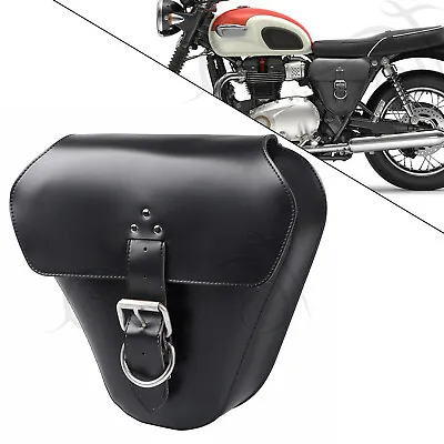 Motorcycle Black Leather Left Side Saddle Bags For Triumph Bonneville Scrambler • $55.98