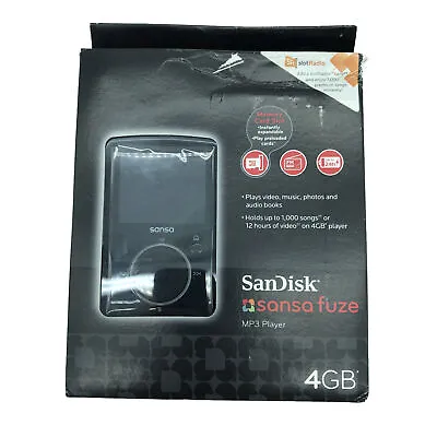 SanDisk Sansa Fuze 4GB USB SDMX14R MP3 Music/Video Player Voice Recorder NEW Blk • $190.95