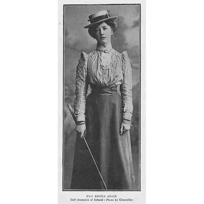 GOLF Miss Rhona Adair Champion Of Ireland - Antique Print 1901 • £6.99