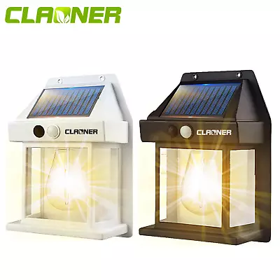 CLAONER Solar Wall Light Outdoor Motion Sensor Fixture Lantern LED Security Lamp • $8.99