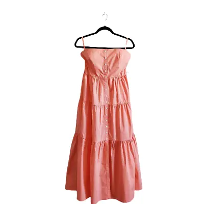 STAUD Women's Elroy Strapless Fit & Flare Maxi Dress Grapefruit Size Large • $99.98