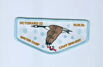 OA  Lodge 22 Octoraro 2006-2007 Winter Camp Staff Flap Twill Background • $6.99