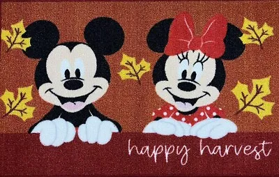 Disney Mickey Mouse Minnie Autumn Fall Accent Rug 20 X32 Happy Harvest Leaves • $29.99