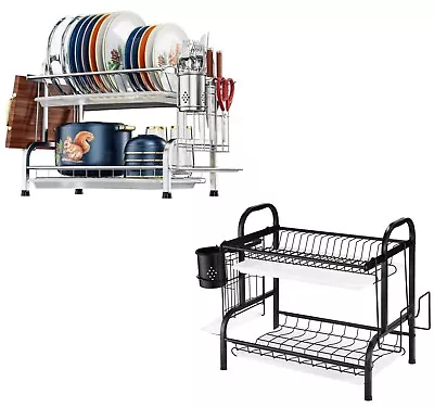 2 Tier Over The Sink Dish Drying Rack Dish Rack Above Kitchen Shelf Dish Drainer • $20.95