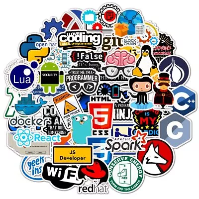 10/30/50 Pcs Programming Stickers Pack Java Php Linux Coin Ubuntu Geek Laptop • $3.88