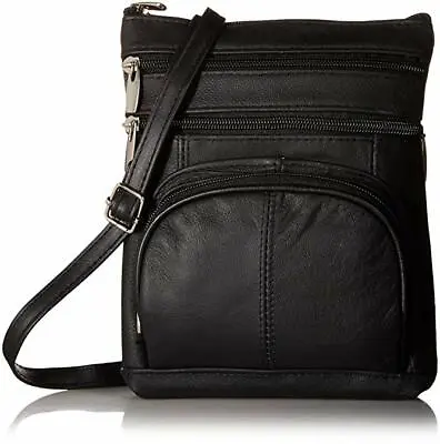 Genuine Leather Multi-Pocket Crossbody Purse Handbag W/ Organizer Variety Colors • $19.99