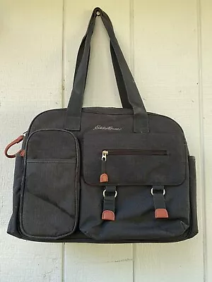 Eddie Bauer Daddy Baby Diaper Messenger Bag Insulated Bottle Area Charcoal  Gray • $11.50