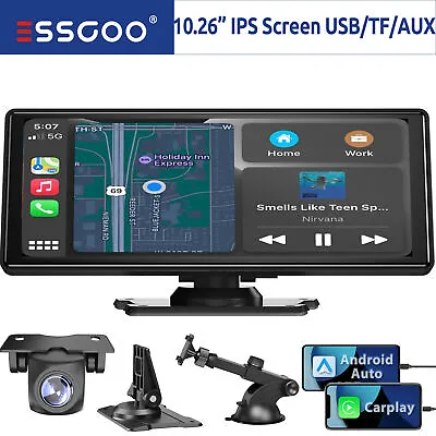 10.26  Portable IOS Apple Carplay Car Stereo GPS Navigation Android Auto MP5+AHD • $95.99
