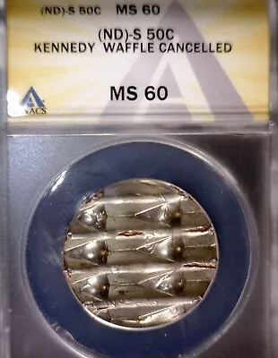 ERROR ANACS MS60 BU PROOF WAFFLED Kennedy Half Dollar Coin STRUCK DETAILS Waffle • $199