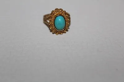 Vintage Gold And Turquoise Ring Size 5 • $445