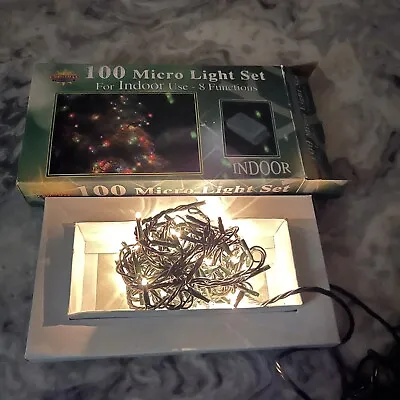£16.99 • Buy Christmas Collection Set 100 Micro Clear Xmas Lights Transformer - 8 Functions
