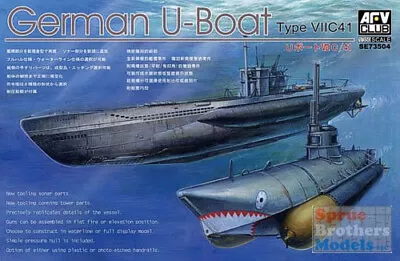 AFV73504 1:350 AFV Club German U-Boat Type VII C/41 #73504 • $29.19