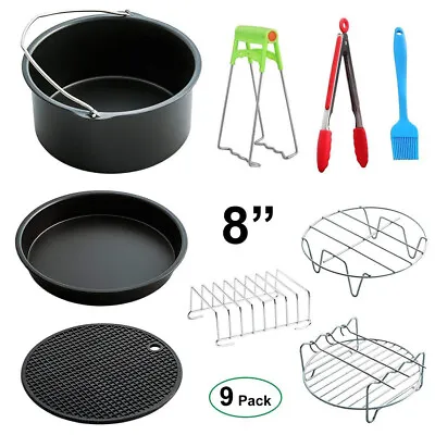 9Pcs Power Air Fryer Accessories 8 Inch Air Fryer Kit For XL Cozyna Gowise • $28.99