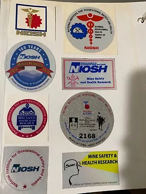 Nice Lot Of 8 Different NIOSH Mining Stickers • $5