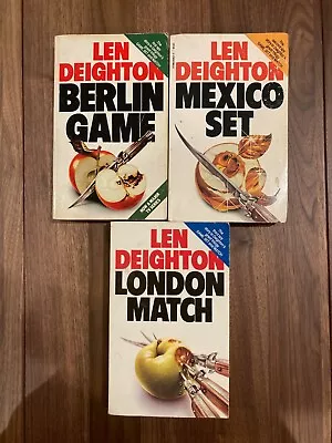 Lot Of 3 Len Deighton Books: Berlin Game Mexico Set London Match • $13.50