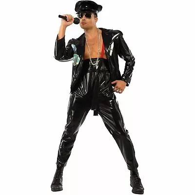 $19.99 • Buy QUEEN FREDDIE MERCURY BLACK VINYL LEATHER STYLE W/ HAT HALLOWEEN COSTUME