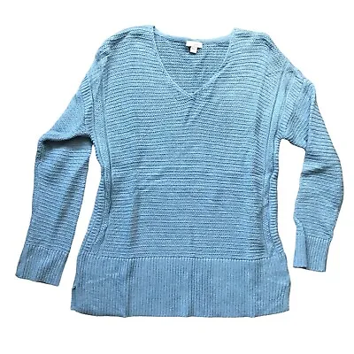 J. Jill Pure Jill Cotton Rayon Cashmere Blend V-Neck Knit Sweater Women's XS • $22.99