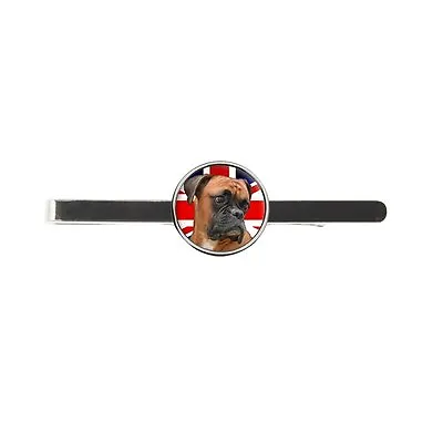 Boxer Dog Union Jack Men's Tie Slide Bar Birthday Wedding Father Day Gift C378 • £8.99