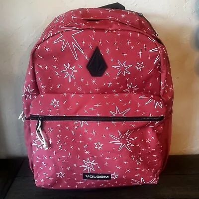 Volcom Launch Backpack Red With Star Design 25L Brand New! Y2K School Travel • $40