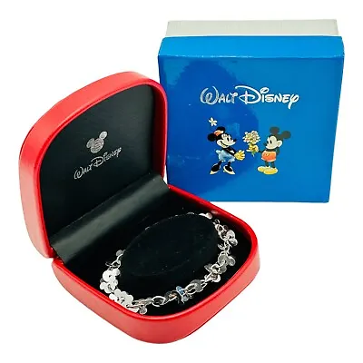 Disney Sterling Silver Mickey Mouse Link Bracelet NEW IN BOX • $49.95