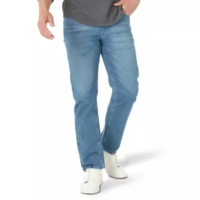 Wrangler Men's Relaxed Fit Jeans With Flex Bleached Tint 38X32 • $23.99