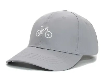 Mountain Bike Hat - MTB Baseball Cap Soft Cotton - Dad Hat - Light Grey • $19.90