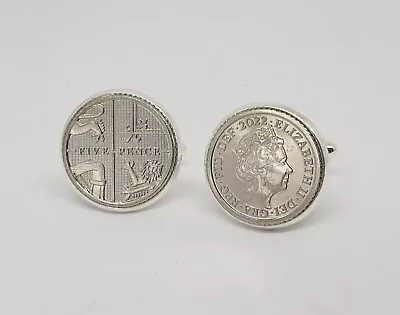 Cufflinks Royal Remembrance Queen Elizabeth II Platinum Jubilee 2022 5p Coins • $55.99