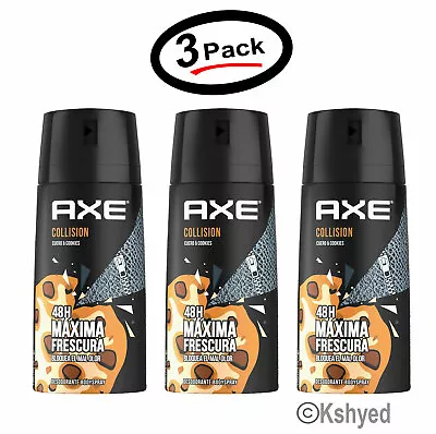 £16.50 • Buy (3 Pack) Axe Deodorant Body Spray Collision Cuero & Cookies 150ml - New