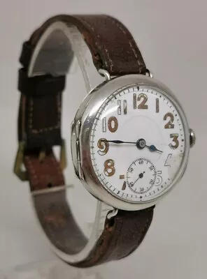 Vtg 1914 Tavannes Cyma Calibre 330 Solid Silver 32mm Military Trench Gents Watch • £150