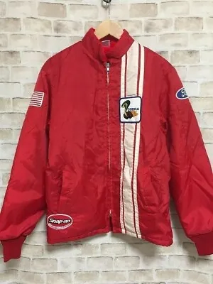 Vintage Ford Cobra Racing Jacket Red 70's Lined Full Zip Size S • $198
