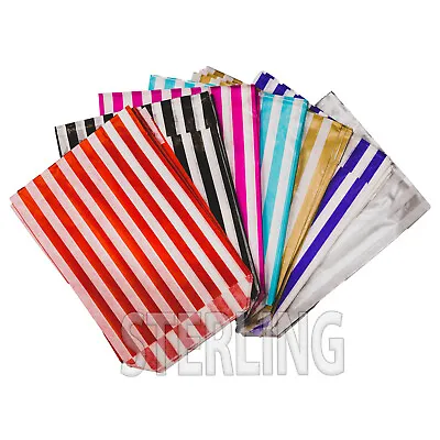 £0.99 • Buy CANDY STRIPE PAPER BAGS SWEET BUFFET GIFT SHOP PARTY SWEETS CAKE WEDDING 10x14  