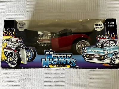 FUNLINE MUSCLE MACHINES ‘32 ROADSTER In RED Die Cast 1/18 #61198 TOO COOL! • $60