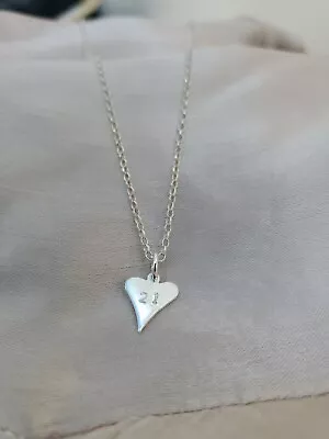 £12 • Buy Sterling Silver 21st Birthday Heart Charm Necklace 21 Chain New