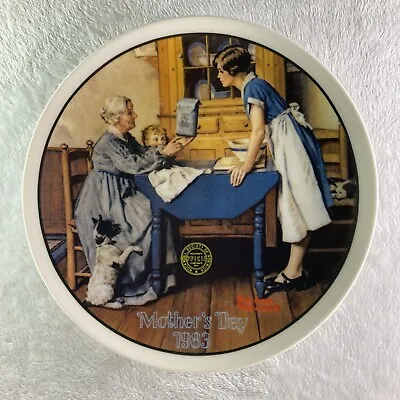 ADD TWO CUPS AND A MEASURE OF LOVE Plate Mothers Day 1983 Annual Norman Rockwell • $9.95