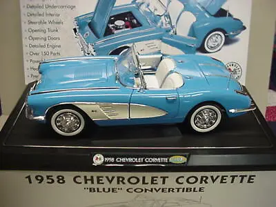 Corvette Chevrolet Blue Convertible 1958 Huge 1/12 Scale  Metal Car Gear Box • $139.99