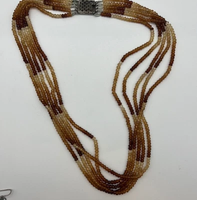 $48 • Buy Vintage Faceted Citrine Bead Necklace Graduated Color For Browns To Cognac