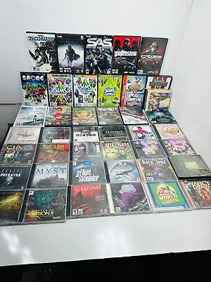 PC Game Lot Of 44 Vtg Computer Games Quake Sims Myst X-Wing Flight Simulator SAS • $24.99