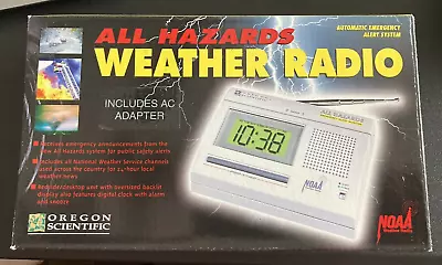 Vintage Oregon Scientific All Hazards WEATHER RADIO Model # WR-3000 OPEN BOX  B1 • $24.99