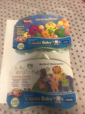 $25 • Buy 2 Vtech VSmile Cartridge Baby Einstein V Smile Learning & Barney Party New