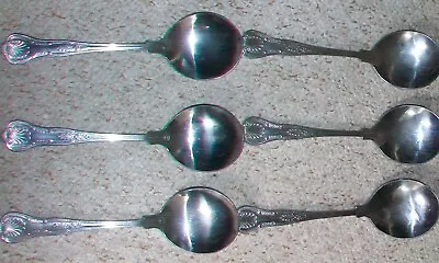 £7 • Buy Vintage King  Pattern Stainless Steel Soup Spoon Set Of 6