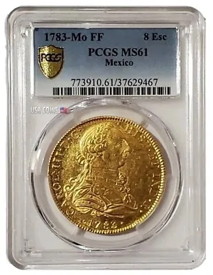 1783 Mexico 8 Escudos CARLOS III PCGS MS61 Gold Coin. • $29999.95