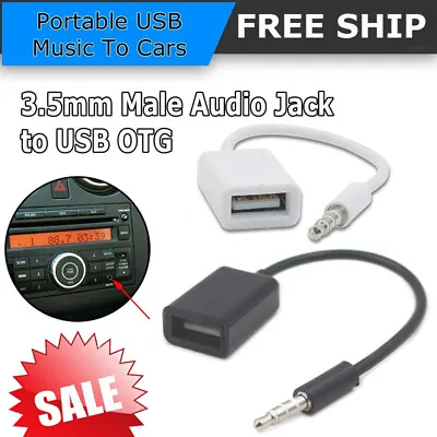 3.5mm Male Audio AUX Jack To USB 2.0 Type A Female OTG Converter Adapter Cable N • $0.99