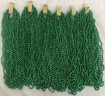 Mardi Gras Beads Green Disco 6 Dz 33  Parade Party School 72 Necklaces Emerald • $15.99