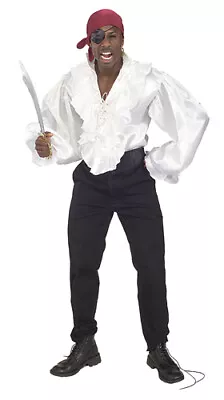 Pirates Of The Seas White Satin Shirt Costume XL 44-46 • $14.97