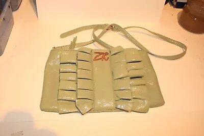 Zandra Rhodes Moda In Pelle Frill Detail Clutch Bag. Green. Excellent Condition • £10