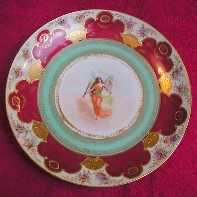 Unmarked Vienna Style (Hand Painted Fairy) 11 1/8  DISPLAY PLATE • $57.19