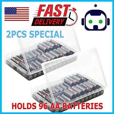 Clear AA Plastic Battery Storage Case/Organizer/Holder Holds 96 Batteries • $7.95