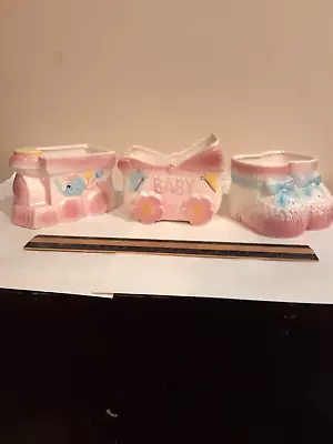 Lot Of 3 Vintage 1984 My-neil Ceramic Embossed Baby Planters • $11.99