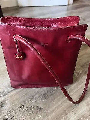Monsac Red Leather Purse Handbag Bag • $9.99