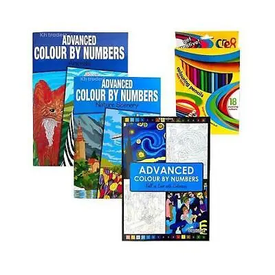 A4 Advanced Adult Colouring Book Books Colour By Numbers Colouring Book Relaxing • £4.74